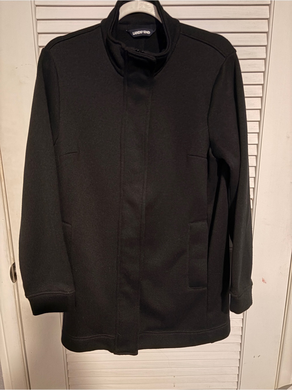 Lands'End Black Peacoat long jacket. Sz M